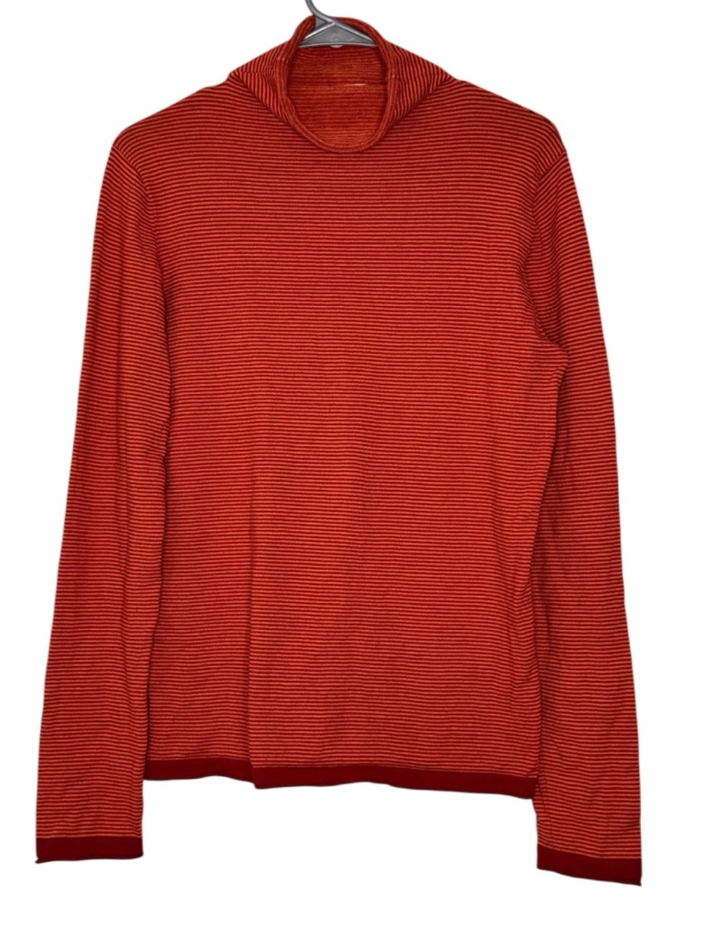 Title Nine Synergy Striped Red Orange Turtleneck Sweater